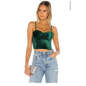 Superdown Bustier Top in Emerald Green